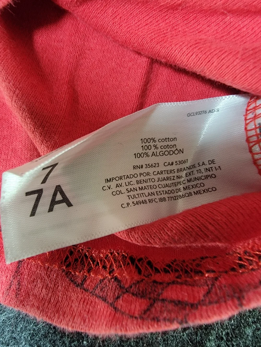 Carter's Little Kid's Red Black Race Car 100% Cotton Pajama Set Size 7 Boy's